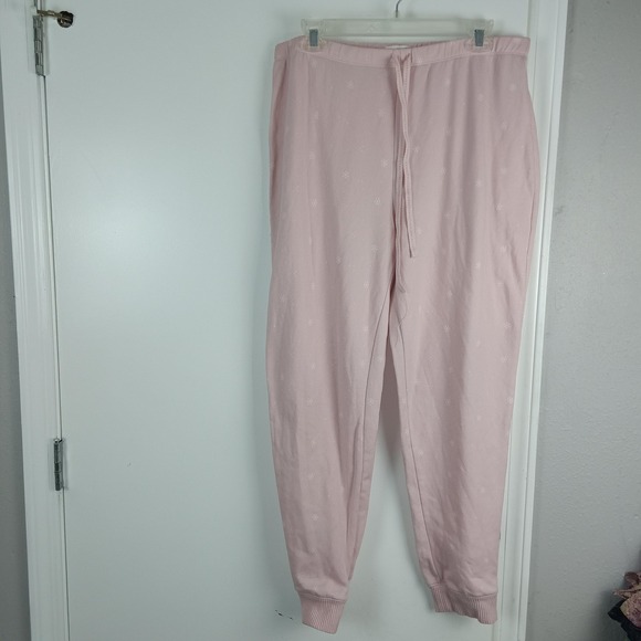 LC Lauren Conrad Other - Lauren Conrad Pants Womens Large Pink Sleepwear Snowflake Print‎ Pajama Lounge